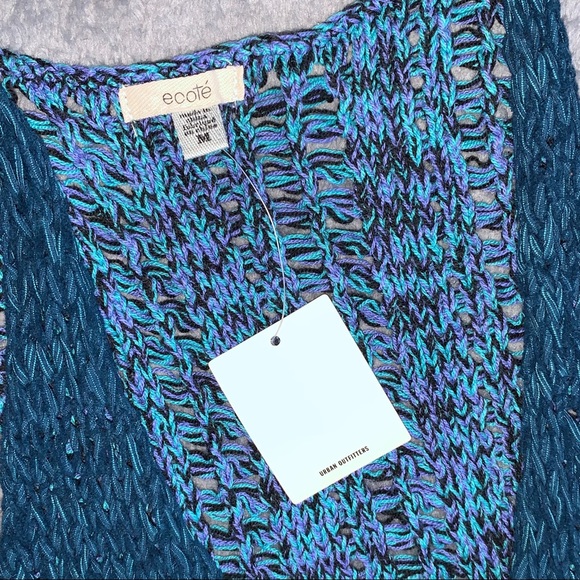 Ecote Addison Tape Yarn Sweater Tank Top Teal - Picture 7 of 16